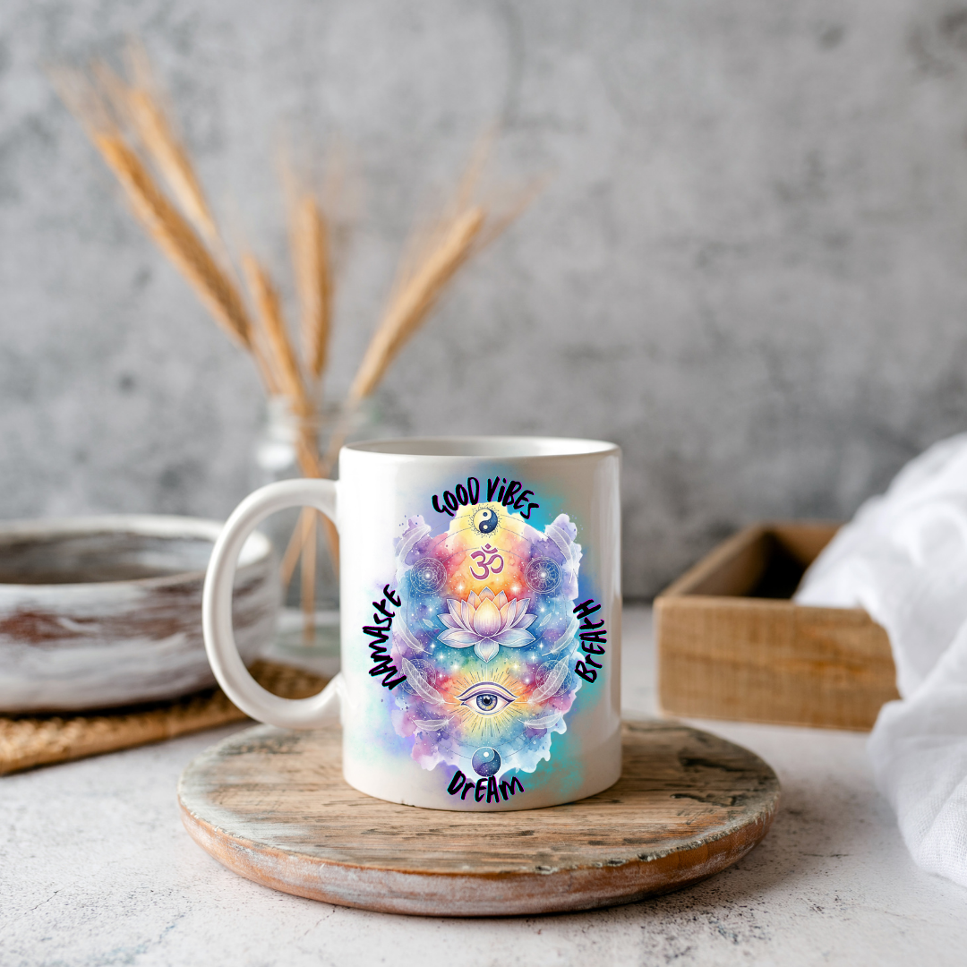 Quiet Your Mind – Namaste & Good Vibes Inspirational Mug